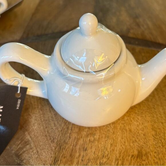 3 pc NEW Miniature White Tea Set NWT Food & Dishwasher Safe - Picture 5 of 6